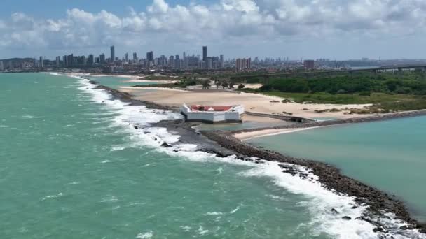 Plaża Przyrody Stolicy Natal Rio Grande Norte Brazylia Północno Wschodnia — Wideo stockowe