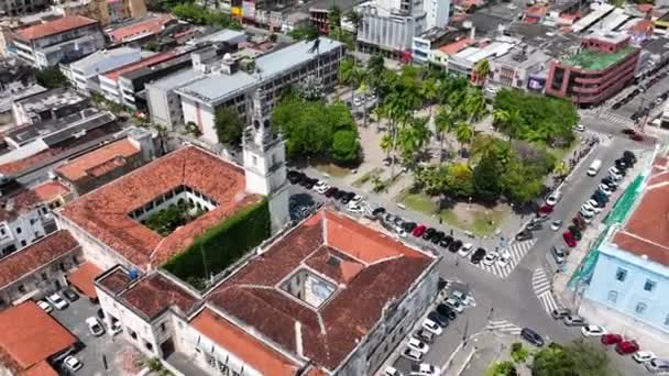 Edifícios Históricos Cidade João Pessoa Estado Paraíba Edifícios Medievais Centro — Vídeo de Stock