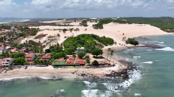 Karibiska Landskap Genipabu Beach Rio Grande Norte Brasilien Nordost Semester — Stockvideo