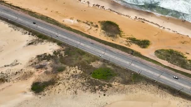 Droga Przybrzeżna Natal Rio Grande Norte Brazylia Krajobraz Pustynny Pobliżu — Wideo stockowe