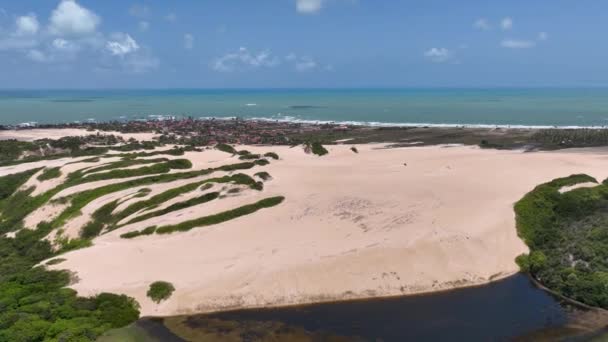 北里约格朗德岛Genipabu海滩的加勒比风景 巴西东北部 度假景观 天堂的风景北里约格朗德的Genipabu海滩 巴西东北部的风景海滩 — 图库视频影像