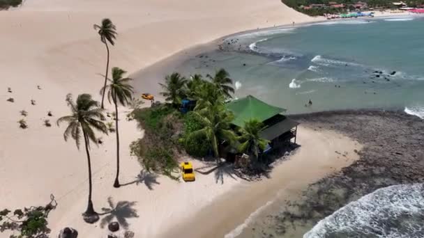Відомий Пляж Геніпабу Ріо Гранде Норте Північному Сході Бразилії Вражаючий — стокове відео