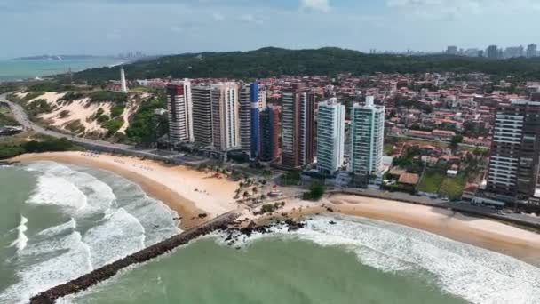 Scena Spiaggia Natal Capitale Rio Grande Norte Brasile Nord Est — Video Stock