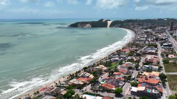 Ponta Negra Beach Τοπίο Στο Νατάλ Πρωτεύουσα Του Ρίο Γκράντε — Αρχείο Βίντεο