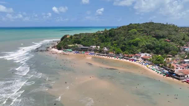 Acqua Della Baia Caraibica Pipa Beach Rio Grande Norte Brasile — Video Stock