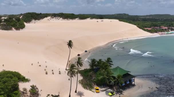 Pemandangan Karibia Pantai Genipabu Rio Grande Norte Brazil Timur Laut — Stok Video