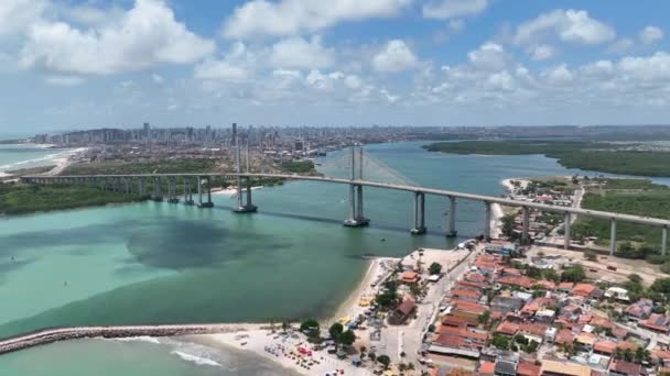 Natal Rio Grande Norte Végzetes Brazília Átfésülöm Felfüggesztés Hídját Natal — Stock videók