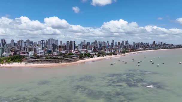 Stadsgezicht Joao Pessoa Paraiba Brazilië Noordoost Joao Pessoa Brazilië Luchtlandschap — Stockvideo