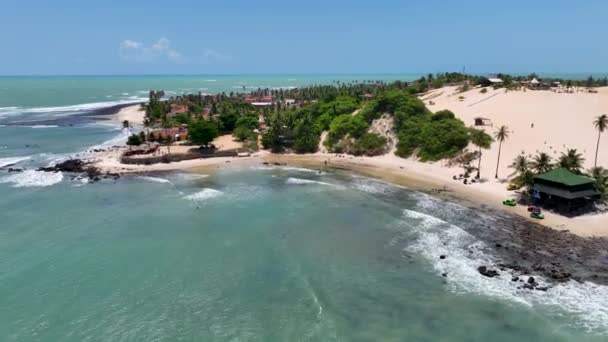 Famous Genipabu Beach Rio Grande Norte Brazil Northeastern Stunning Bay — Stock Video