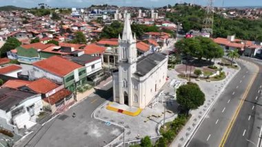 Aracaju Sergipe. Aracaju Brezilya. Brezilya 'nın Aracaju başkenti Sergipe' deki Santo Antonio Kilisesi 'nin panoramik manzarası. Seyahat yerleri. Brezilya Kuzeydoğu. Şehir merkezindeki hava manzarası.