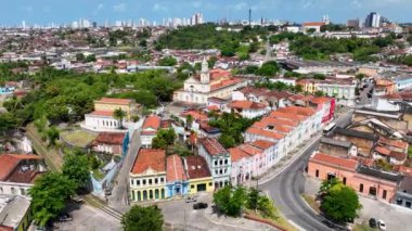 Brezilya 'nın Paraiba Eyaleti' ndeki tarihi şehir Joao Pessoa. Tarih Merkezi 'ndeki ortaçağ binaları. Şehir manzarası Joao Pessoa Paraiba. Joao Pessoa Brezilya şehir merkezi.