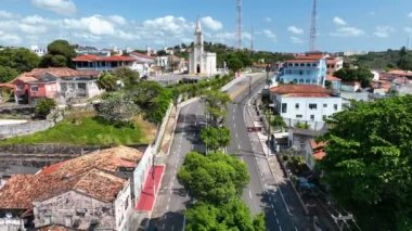 Aracaju Sergipe. Aracaju Brezilya. Brezilya 'nın Aracaju başkenti Sergipe' deki Santo Antonio Kilisesi 'nin panoramik manzarası. Seyahat yerleri. Brezilya Kuzeydoğu. Şehir merkezindeki hava manzarası.