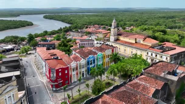 Historiska Byggnader Staden Joao Pessoa Vid Paraiba State Medeltida Byggnader — Stockvideo