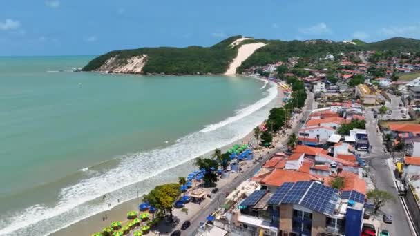Ponta Negra Beach Τοπίο Στο Νατάλ Πρωτεύουσα Του Ρίο Γκράντε — Αρχείο Βίντεο