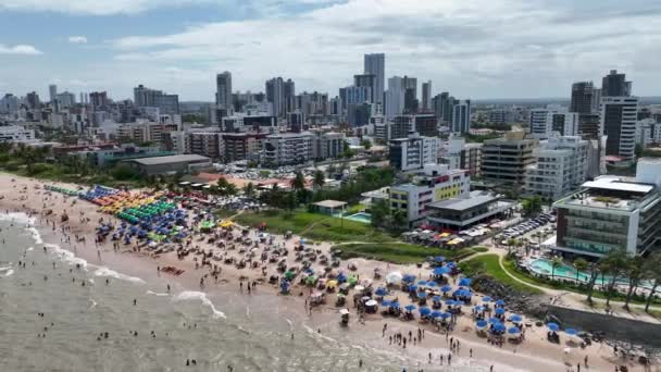 Stadsgezicht Strand Van Joao Pessoa Paraiba Brazilië Noordoost Joao Pessoa — Stockvideo