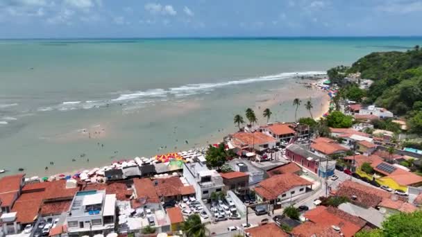 Θάλασσα Της Καραϊβικής Στην Παραλία Pipa Στο Rio Grande Norte — Αρχείο Βίντεο
