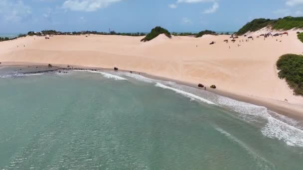 Pemandangan Karibia Pantai Genipabu Rio Grande Norte Brazil Timur Laut — Stok Video