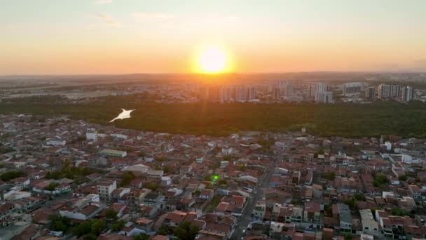 Coucher Soleil Aérien Côte Atalaia Aracaju Sergipe Brésil Destination Voyage — Video