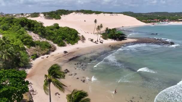 Słynna Plaża Genipabu Rio Grande Norte Brazylii Północno Wschodniej Oszałamiająca — Wideo stockowe