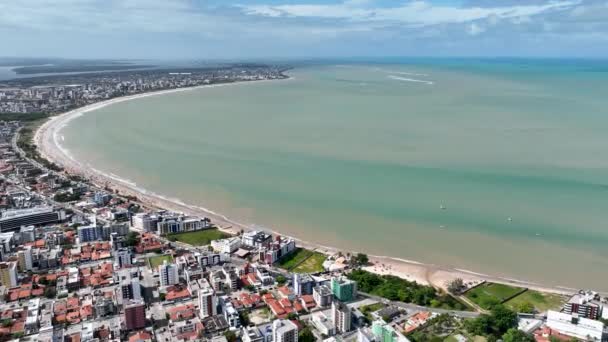 巴西东北部的Joao Pessoa Paraiba旅游城市 Joao Pessoa巴西 城市旅游地标的空中景观 天堂的风景热带旅行 夏季风景 — 图库视频影像