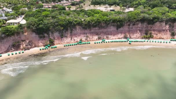 Słynna Pipa Beach Rio Grande Norte Brazylii Północno Wschodniej Wspaniałe — Wideo stockowe