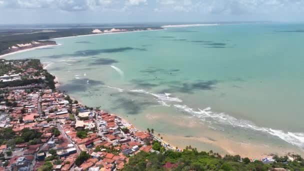 Agua Bahía Caribeña Pipa Beach Rio Grande Norte Brasil Noreste — Vídeo de stock