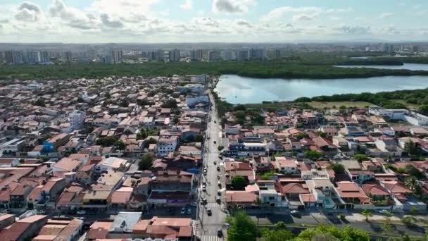 Aracaju Sergipe Aracaju Brazílie Panning Wide Sergipe River Aracaju Main — Stock video