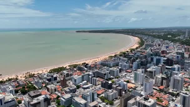Brezilya Nın Paraiba Eyaletindeki Ünlü Joao Pessoa Şehrinin Panoramik Manzarası — Stok video