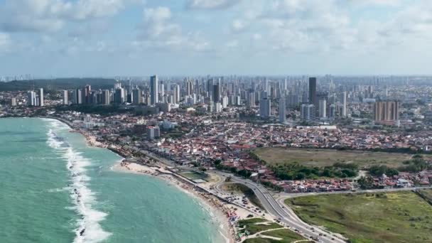 브라질의 리오그란데 노르테 중심가의 파노라마같은 브라질의 도심입니다 Cityscape Natal Rio — 비디오