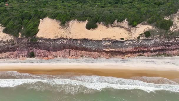 Rio Grande Norte Deki Pipa Sahili Nde Karayip Körfezi Suyu — Stok video