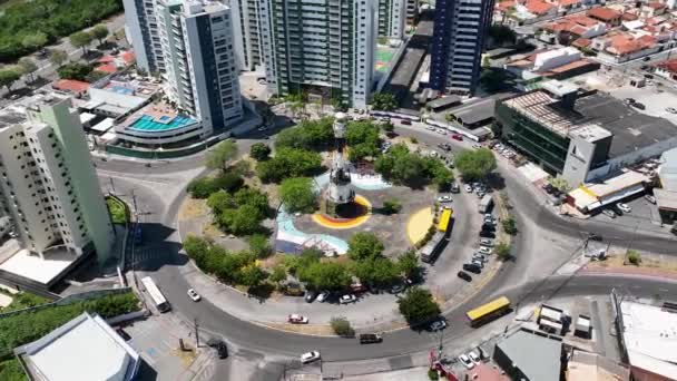 Aracaju Sergipe Aracaju Brazylia Panning Szeroki Pejzaż Miasta Old Lighthouse — Wideo stockowe