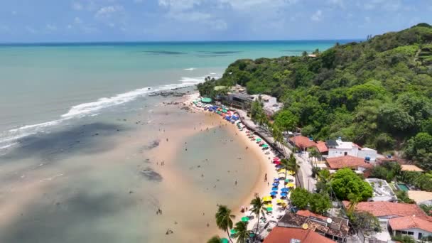 Famous Pipa Beach Rio Grande Norte Brazil Northeastern Stunning Cliffs — Stock Video