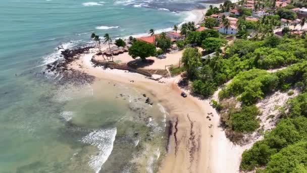 Caraïbisch Landschap Genipabu Beach Rio Grande Norte Brazilië Noordoosten Vakantie — Stockvideo