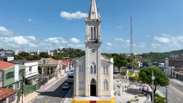 Aracaju Sergipe Aracaju Brasil Paisaje Panorámico Iglesia Santo Antonio Capital — Vídeos de Stock