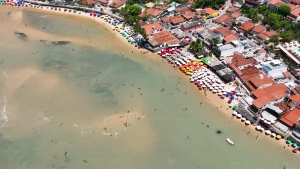 Caribisch Baaiwater Bij Pipa Beach Rio Grande Norte Brazilië Noordoosten — Stockvideo