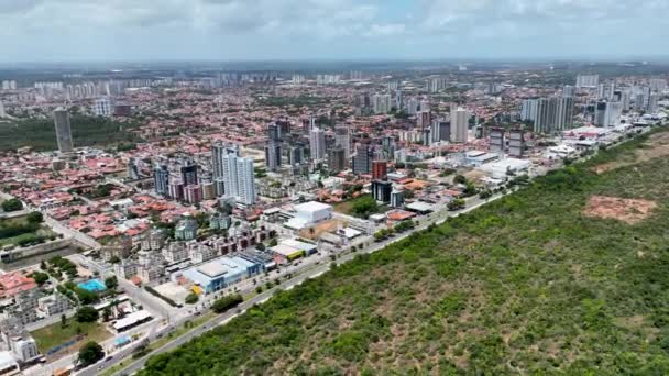 Panoramic Aerial Landscape Downtown Coast City Natal Rio Grande Norte — Stock Video