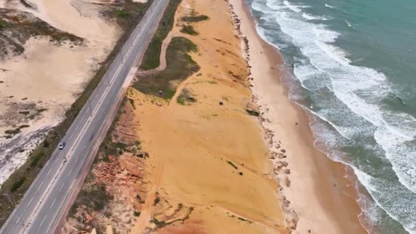Νατάλ Βραζιλίας Deserted Beach Landscape Natal Rio Grande Norte Βραζιλία — Αρχείο Βίντεο