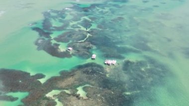 Joao Pessoa Brezilya. Joao Pessoa Paraiba. Brezilya 'nın Paraiba eyaletindeki Joao Pessoa plaj manzarası. Tropik seyahat. Tatil manzarası. Doğa manzarası. Rıhtım manzarası.