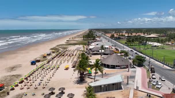 Aracaju Sergipe Aracaju Brasile Panning Ampio Paesaggio Aruana Beach Aracaju — Video Stock