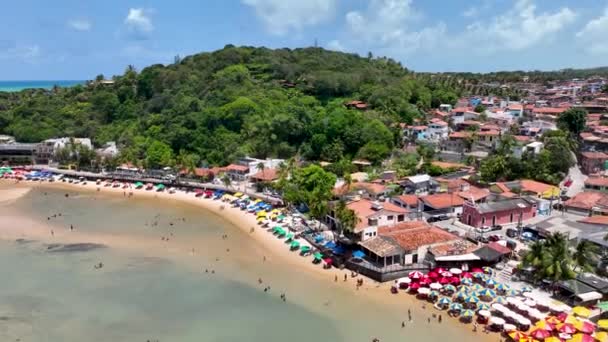 Famosa Praia Pipa Rio Grande Norte Brasil Nordeste Deslumbrantes Penhascos — Vídeo de Stock