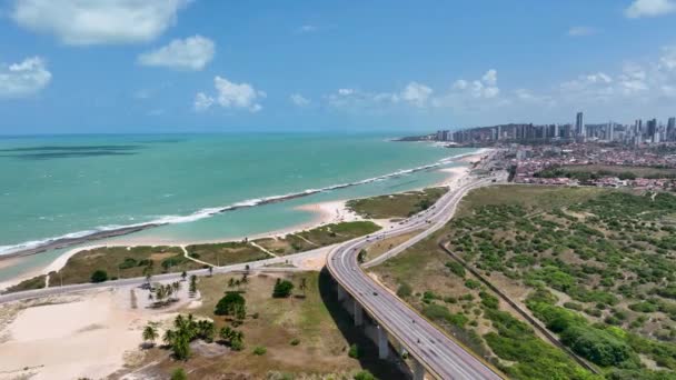 Пляж Природы Столице Наталя Риу Гранди Норти Бразилия Северо Востоке — стоковое видео