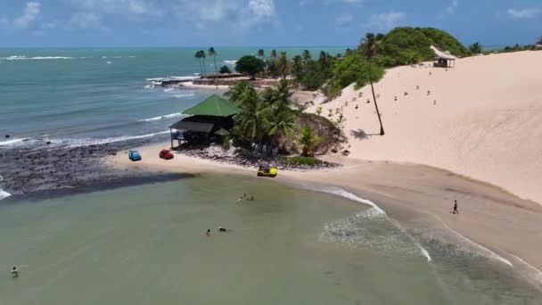 Paysage Caribéen Genipabu Beach Dans Rio Grande Norte Brésil Nord — Video