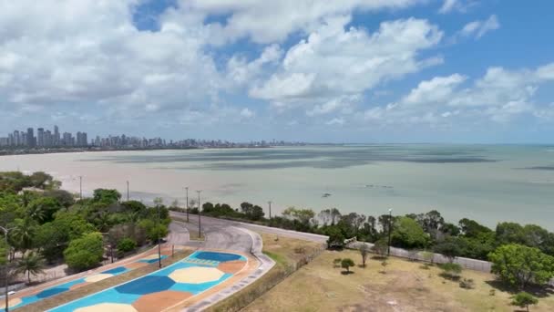 Cityscape Beach Joao Pessoa Paraiba Північному Сході Бразилії Жуао Пессоа — стокове відео