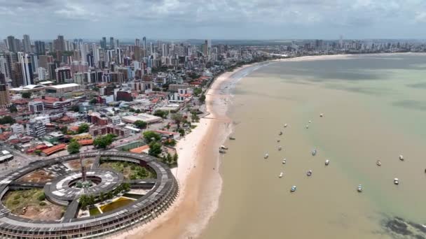 Panning Ampla Paisagem Famoso Lugar Cidade João Pessoa Estado Paraíba — Vídeo de Stock