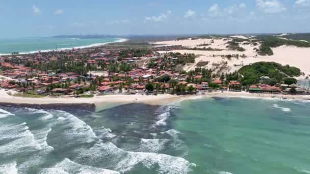 Karibiska Landskap Genipabu Beach Rio Grande Norte Brasilien Nordost Semester — Stockvideo