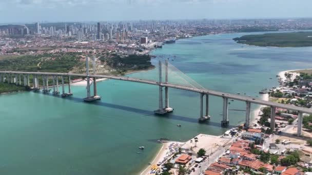 Vista Panorâmica Ponte Cabo Capital Natal Rio Grande Norte Brasil — Vídeo de Stock