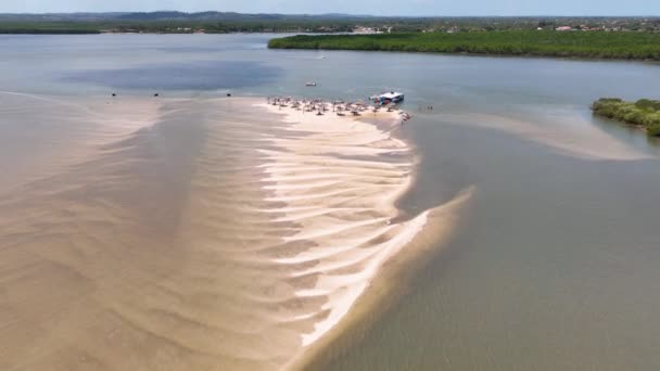Знаменитый Остров Кро Гор Аракаху Бразилия Штат Сержипи Северо Востоке — стоковое видео