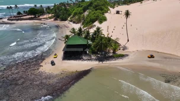 Καραϊβική Τοπίο Στην Παραλία Genipabu Στο Rio Grande Norte Βορειοανατολική — Αρχείο Βίντεο