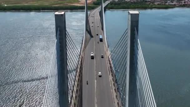 Aracaju Sergipe Aracaju Brasil Panning Wide Cityscape Cable Stayed Bridge — Vídeo de Stock
