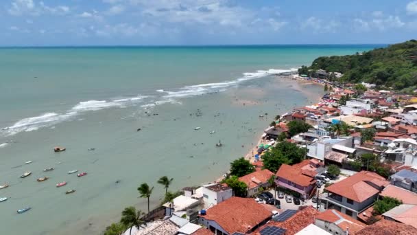 Famosa Playa Pipa Rio Grande Norte Brasil Noreste Impresionantes Acantilados — Vídeo de stock